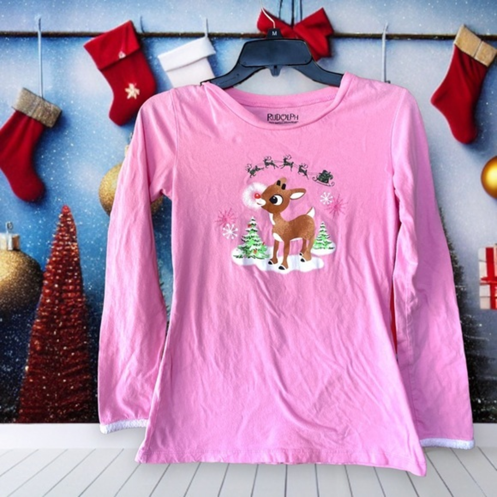 Rudolph the Red Nosed‎ Reindeer Christmas Holiday long sleeve T-shirt